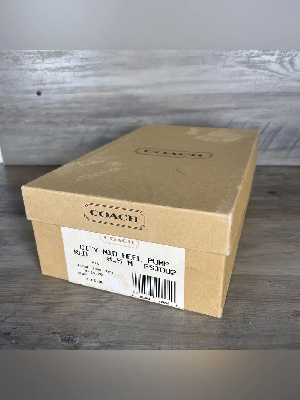 Coach‎ Womens 8.5 Brown Leather City Mid Heel Pump W/ Box Vintage Professional